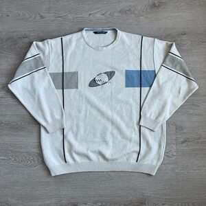 Men's Cream Sweater with Graphic Design